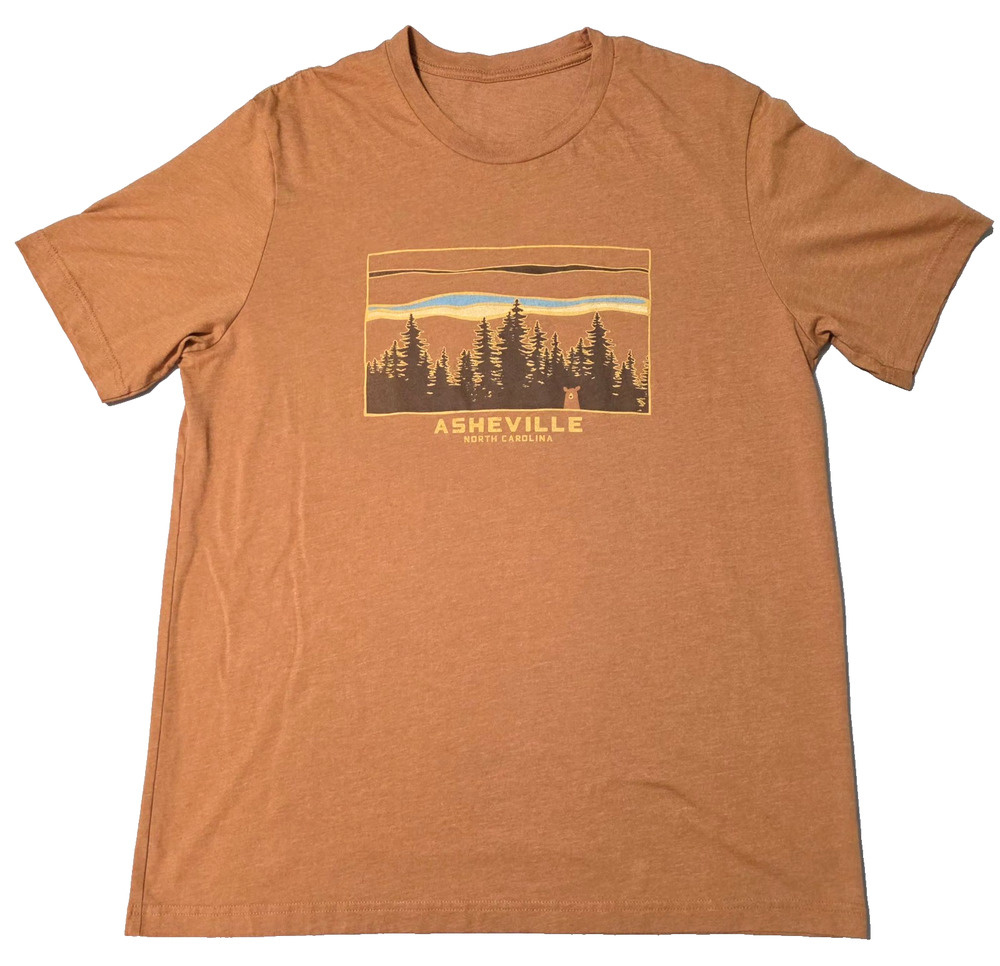 Asheville North Carolina T-Shirt Bear and Forest-Terracotta Color